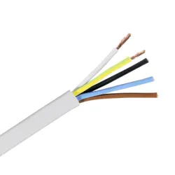 Кабел BG за електрически инсталации ШВПС-В / H05VV-F, 5x2.50 мм2, бял Кабел BG за електрически инсталации ШВПС-В / H05VV-F, 5x2.50 мм2, бял