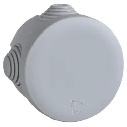 Кутия Schneider Electric разклонителна PVC за открит монтаж, противовлажна ф 84x48 мм, открит монтаж, сива, 55 IP, Mureva Кутия Schneider Electric разклонителна PVC за открит монтаж, противовлажна ф 84x48 мм, открит монтаж, сива, 55 IP, Mureva