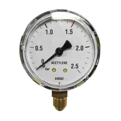 Манометър GCE за ацетилен радиален ф 63 мм, 0-1.5 bar, M12x1.5 Манометър GCE за ацетилен радиален ф 63 мм, 0-1.5 bar, M12x1.5