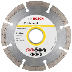 Диск Bosch диамантен за сухо рязане универсален 115x22.23 мм, 7 мм, Eco for Universal Диск Bosch диамантен за сухо рязане универсален 115x22.23 мм, 7 мм, Eco for Universal