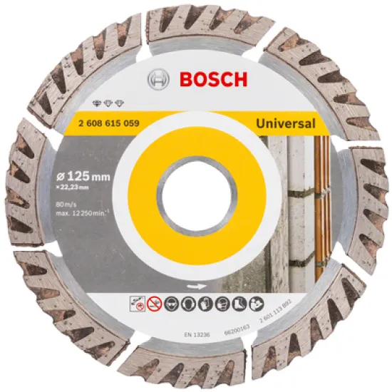 Диск Bosch диамантен за сухо рязане универсален 125x22.23x2 мм, 10 мм, Standard for Universal