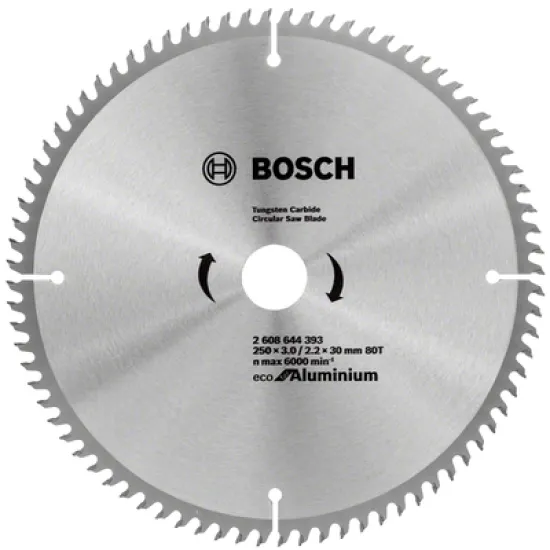 Диск Bosch метален HM за рязане универсален 250x30x3 мм, 80 z, Eco for Aluminium