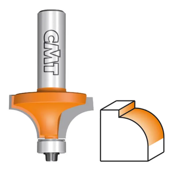 Фрезер CMT за дърво профилен за изпъкнал заоблен профил, с лагер ф 31.7х14/57 мм, ф 8 мм, R 9.5 мм, 7/8/938