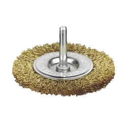 Четка SIT за бормашина дискова, от стоманена тел с месинг, ф 60х15 мм, G60 Четка SIT за бормашина дискова, от стоманена тел с месинг, ф 60х15 мм, G60