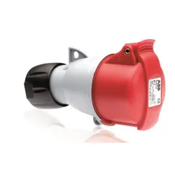 Контакт ABB промишлен трифазен, противовлажен 32 A, 250-400V, 3P+E, 44 IP, червен, 332-C6 Контакт ABB промишлен трифазен, противовлажен 32 A, 250-400V, 3P+E, 44 IP, червен, 332-C6