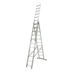 Стълба Krause алуминиева трираменна професионална 3x11 бр., 6.45 м, 150 кг, Corda Стълба Krause алуминиева трираменна професионална 3x11 бр., 6.45 м, 150 кг, Corda