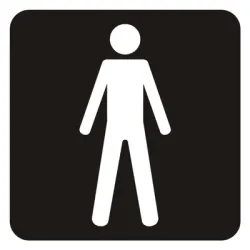 Табелка Totem за врата алуминиева WC мъже черно-бяла Табелка Totem за врата алуминиева WC мъже черно-бяла