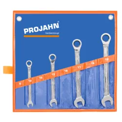 Ключ Projahn звездогаечен комплект двустранен, с тресчотка, 10-19 мм, 4 бр. Ключ Projahn звездогаечен комплект двустранен, с тресчотка, 10-19 мм, 4 бр.