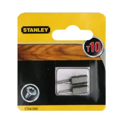 Накрайник бит Stanley TX Torx 2 бр., TX 10, 1/4, 25 мм, STA61060 Накрайник бит Stanley TX Torx 2 бр., TX 10, 1/4, 25 мм, STA61060