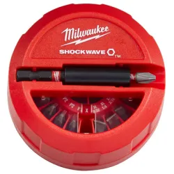 Накрайник бит Milwaukee комплект с държач 15 бр., Shockwave Накрайник бит Milwaukee комплект с държач 15 бр., Shockwave