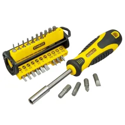 Накрайник бит Stanley комплект PH/PZ/SB/TX/SW с магнитен държач 1/4 Накрайник бит Stanley комплект PH/PZ/SB/TX/SW с магнитен държач 1/4