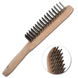 Четка Tyrolit ръчна от стоманена тел с дървена дръжка 5 реда, 285 мм Четка Tyrolit ръчна от стоманена тел с дървена дръжка 5 реда, 285 мм