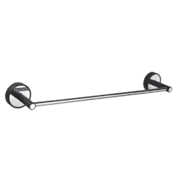 Закачалка Kapitan за баня единична 500x75x55 мм, неръждаема стомана, черна, кръгла, Optimo