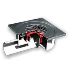 Сифон Antic Kosta подов със странично оттичане пластмасов, с воден затвор 120х120 мм, ф 50 мм, квадратна решетка, IN.1.10