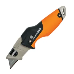 Нож Fiskars макетен метален с трапецовидно прибиращо се острие 160х42 мм, CarbonMax Нож Fiskars макетен метален с трапецовидно прибиращо се острие 160х42 мм, CarbonMax