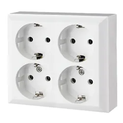 Контакт интериорен Ever Fflourish четворен открит монтаж   16 A, 4x2P+E, 20 IP, бял GAO