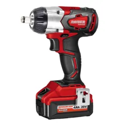 Гайковерт акумулаторен Raider с безчетков двигател с 1 батерия и зарядно, 20 V, 4 Ah, 400 Nm, квадрат, 1/2, RDI-IBW01 Гайковерт акумулаторен Raider с безчетков двигател с 1 батерия и зарядно, 20 V, 4 Ah, 400 Nm, квадрат, 1/2, RDI-IBW01
