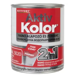 Акрилна боя Kittfort 2 в 1 на водна основа 0.75 л, трафик червена, RAL 3020, Aktiv Kolor Акрилна боя Kittfort 2 в 1 на водна основа 0.75 л, трафик червена, RAL 3020, Aktiv Kolor