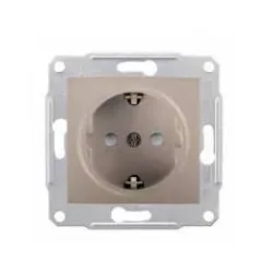 Контакт интериорен Schneider Electric единичен скрит монтаж с детска защита 16 A, 2P+E, 20 IP, титан Sedna Контакт интериорен Schneider Electric единичен скрит монтаж с детска защита 16 A, 2P+E, 20 IP, титан Sedna