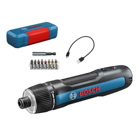 Отвертка Bosch акумулаторна  с вградена батерия и USB кабел, 3.6 V, 1.5 Ah, 1/4, 5 Nm, GO