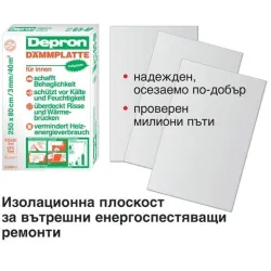 XPS Depron за стенна изолация вътрешно приложение 9x800x1250 мм, Dammplatte XPS Depron за стенна изолация вътрешно приложение 9x800x1250 мм, Dammplatte