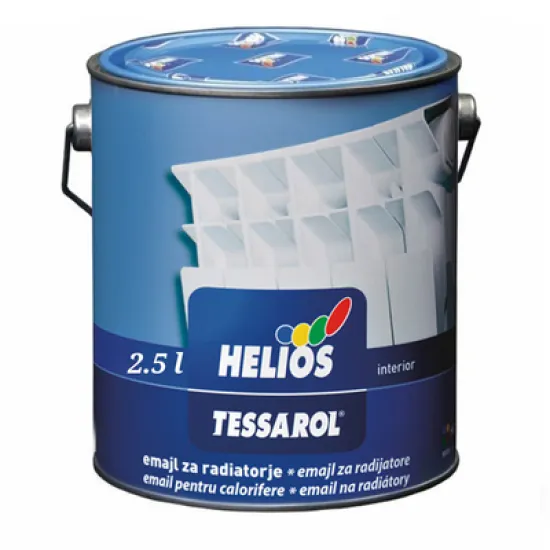 Емайллак Helios алкиден за радиатори 2.5 л, бял, Tessarol