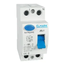 Дефектнотокова защита Elmark 2P тип AC 40 A, 300 mA, 6 kA, JEL 1