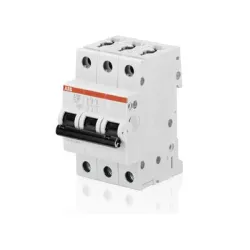 Прекъсвач ABB автоматичен триполюсен за DIN шина 32 A, 400 V, 6 kA, крива C, 3P, SH203 Прекъсвач ABB автоматичен триполюсен за DIN шина 32 A, 400 V, 6 kA, крива C, 3P, SH203