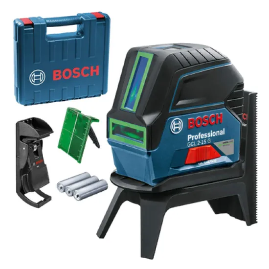 Нивелир Bosch лазерен линеен/точков 15 м, 0.3 мм/м, GCL 2-15 G