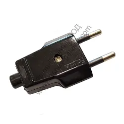 Щепсел монофазен шуко пластмасов 10 A, 230 V, черен Щепсел монофазен шуко пластмасов 10 A, 230 V, черен