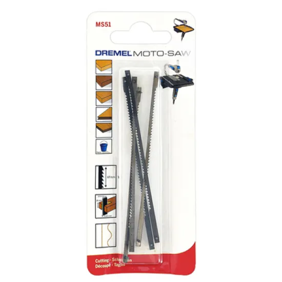 Нож Dremel за банциг за дърво и пластмаса 5 бр., 2.5х100х0.4 мм, MS51