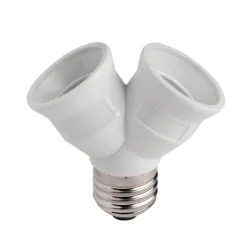 Преход Vivalux за фасунга  230 V, E27 към 2хЕ27, max 2x40 W, 76 мм, бял