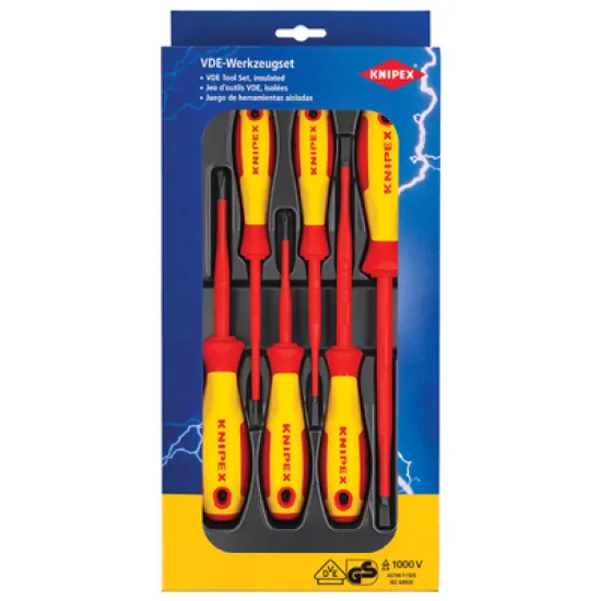 Отвертка Knipex комплект електротехнически 1000V VDE SB/PH 6 бр., 00 20 12 V02