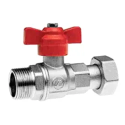 Кран Bianchi сферичен за газ с холендрова гайка 1/2, 5 bar, резба М <> резба Ж