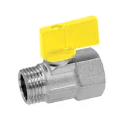 Кран Fornara сферичен за газ мини 1/2, 5 bar, резба М <> резба Ж