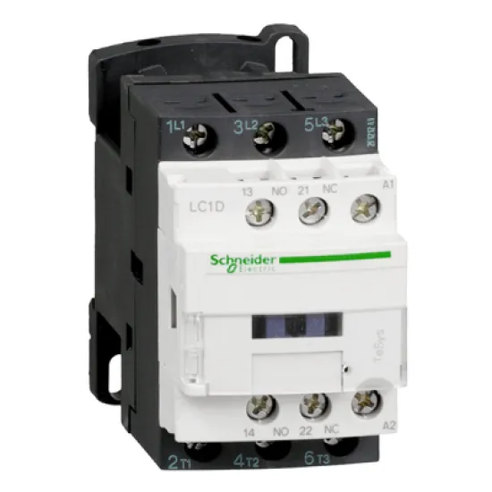 Контактор Schneider Electric променливотоков  3P (3 NO), 1 NO + 1 NC, 24 V, 18 A, TeSys D