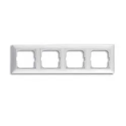 Рамка ABB декоративна за ключове и контакти 4 модула, бяла, Basic55 Рамка ABB декоративна за ключове и контакти 4 модула, бяла, Basic55