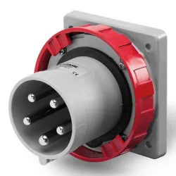 Щепсел Scame промишлен стационарен трифазен 63 A, 380 V, 3P+N+Е, червен, Optima