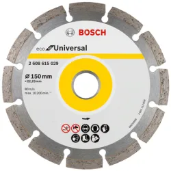 Диск Bosch диамантен за сухо рязане универсален 150x22.23 мм, 7 мм, Eco for Universal Диск Bosch диамантен за сухо рязане универсален 150x22.23 мм, 7 мм, Eco for Universal