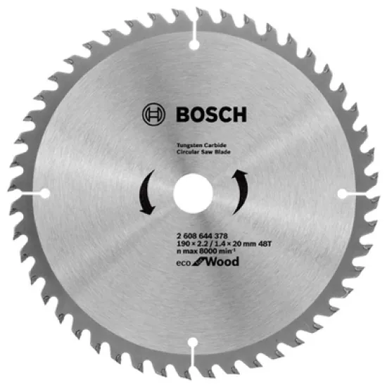 Диск Bosch метален HM за рязане на дърво напречно подаване 190x20x2.2 мм, 48 z, Eco for Wood