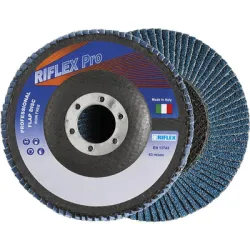 Диск Fervi ламелен от шкурка за шлайфане на метал и неръждаема стомана 125х22.23 мм, P40, Riflex Bigger