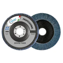 Диск Fervi ламелен от шкурка за шлайфане на метал и неръждаема стомана 125х22.23 мм, P60, прав, Riflex Tiger