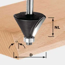Фрезер Festool за дърво профилен за скосяване, с лагер ф 25.7х25.1/70 мм, ф 8 мм, 15 °, R 25.7 мм, HW S8 D25