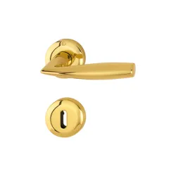 Дръжка Hoppe за обикновена брава с розетка полиран месинг, 37-42 мм, Vitoria Дръжка Hoppe за обикновена брава с розетка полиран месинг, 37-42 мм, Vitoria