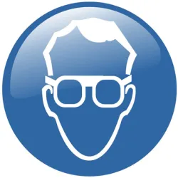 Знак Totem лепенка задължителен Трябва да се носят защитни очила ф 150 мм Знак Totem лепенка задължителен Трябва да се носят защитни очила ф 150 мм