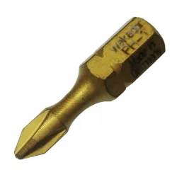 Накрайник бит Wekador PH Philips кръстат с покритие, торсионен PH 1, 1/4, 25 мм Накрайник бит Wekador PH Philips кръстат с покритие, торсионен PH 1, 1/4, 25 мм