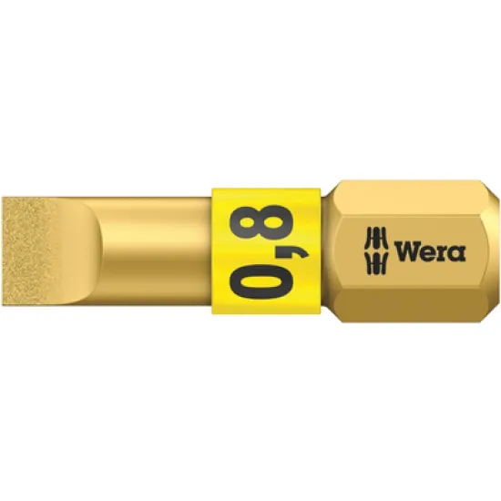 Накрайник бит Wera SB плосък торсионен SB0.8, 1/4'', 25 мм, 800/1 BDC