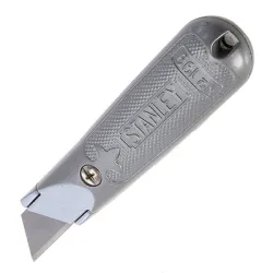 Нож Stanley макетен метален с трапецовидно фиксирано острие 144х19 мм Нож Stanley макетен метален с трапецовидно фиксирано острие 144х19 мм