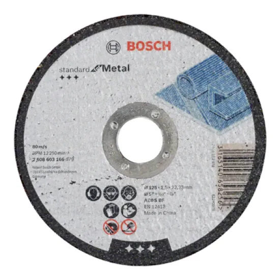 Диск карбофлексен за рязане Bosch на метал   115 мм, 22.23 мм, 1 мм Standard for Metal