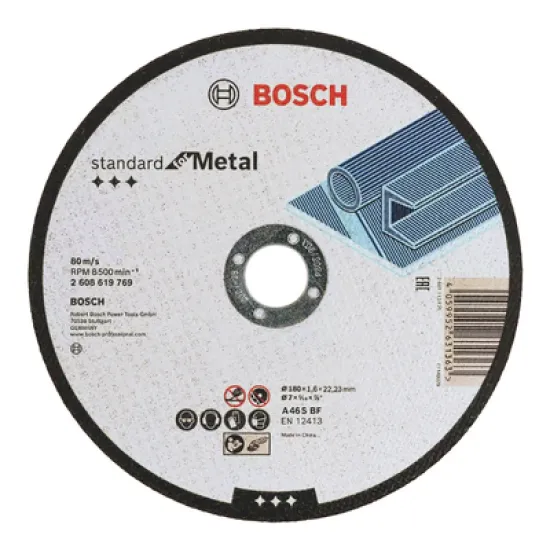 Диск карбофлексен за рязане Bosch на метал   180 мм, 22.23 мм, 1.6 мм Standard for Metal